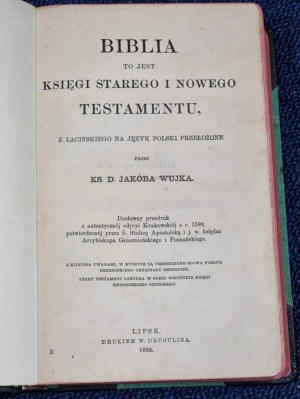 BIBLIA Wujka - Stary i Nowy Testament 1898