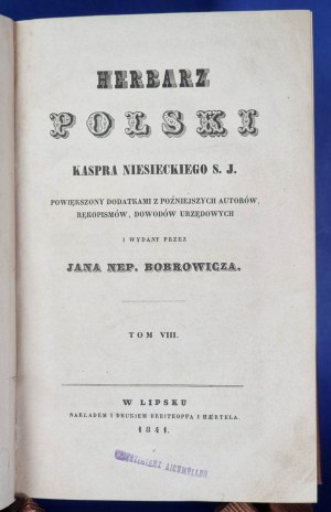 Herbarz Polski Niesiecki Leipzig 1841 t8