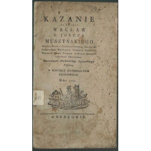Sermon. X. Joseph Muszynski 1792
