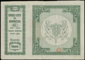 Free City of Danzig, 6 1/2 % loan for 100 pounds, 10.10.1927, Danzig