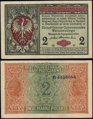 Pologne, 2 marks polonais, 9.12.1916