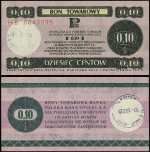 Pologne, bon de 10 cents, 1.10.1979