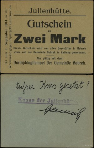 Sliezsko, 2 marky, 1.09.1914