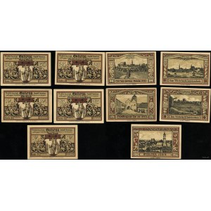 Śląsk, zestaw: 25, 50, 75 fenigów oraz 1 i 2 marki, 1922