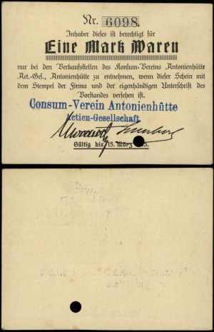 Silesia, 1 mark, valid until 15.03.1915