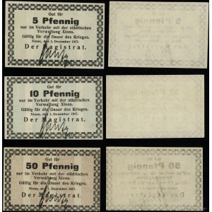 Wielkopolska, zestaw: 5, 10, 50 fenigów, 1.12.1917