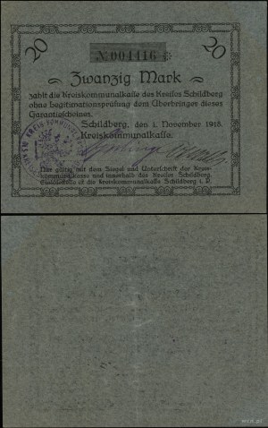 Velkopolsko, poukázka na 20 marek, 1.11.1918