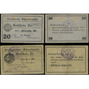 Wielkopolska, zestaw: 1 marka 1914 i 20 marek (ważne do 15.02.1919)