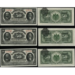 Messico, set: 3 x 50 centavos, 1.01.1915