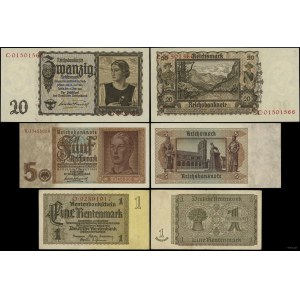 Germany, set of 3 banknotes, 1937-1942