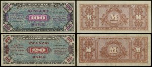 Germania, set: 100 marchi (st. I-) e 20 marchi (st. III), 1944