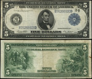 Stany Zjednoczone Ameryki (USA), 5 dolarów, 1914