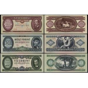 Węgry, zestaw: 10, 20, 100 forintów, 1975-1989