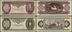 Hongrie, série : 50 forints et 100 forints, 1989-1992