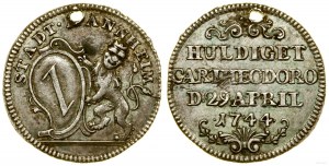 Germany, silver ducat print, 1744, Mannheim