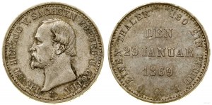 Nemecko, 1/6 toliarov, 1869 B, Drážďany