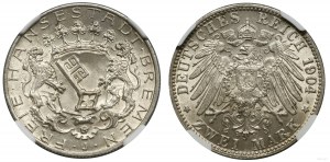 Allemagne, 2 marks, 1904 J, Hambourg