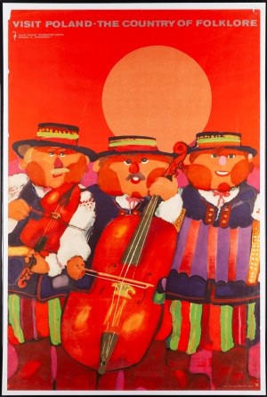 Marek MOSIŃSKI (1936 - 1998), Visite de la Pologne - Le pays du folklore (affiche encadrée)