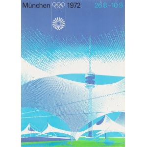 proj. Otl AICHER. Munchen, 1972 (Poster promoting the Munich Olympics).