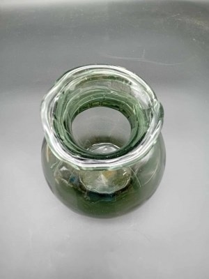 Glass vase Lysa Góra Wieslaw Sawczuk communist Poland