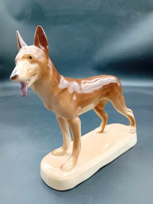 Porcelain figurine Wolf Chodzież