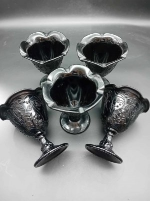 Glass goblets Ząbkowice Kaszmir PRL