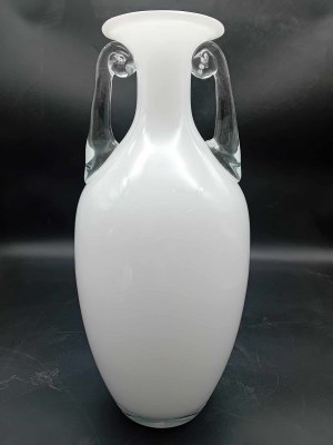 Vase en verre communiste polonais 38 cm