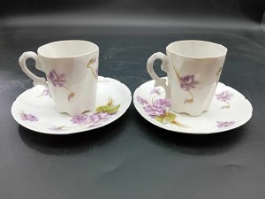 Dwie filiżanki porcelanowe Ćmielów 1900-1914 T.Z. Osiński