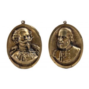 Paar Bronzeplaketten von Garibaldi und Vittorio Emanule II
