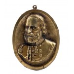coppia di targhe in bronzo di Garibaldi e Vittorio Emanuele II