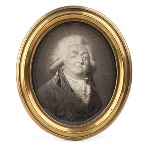framed print depicting Danton, contemporary frame in gilded metal