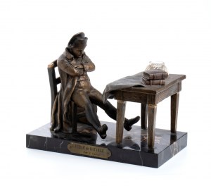 antimony inkwell on a marble base depicting Napoleon I