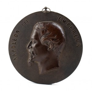 plaque in bois durci representing Napoleon III