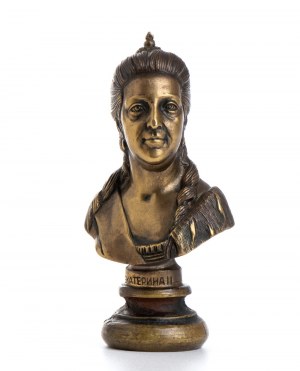 malá bronzová busta Kateřiny Ruské