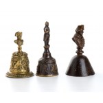 3 campanelle z brązu i innych materiałów z wizerunkiem cesarza