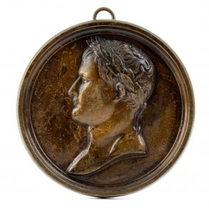 Plakette aus Bronze mit Napoleon, dem Herrscher