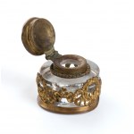 calamaio in cristallo e bronzo dorato, periodo impero