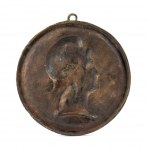 Medaillon mit Allegorie der dritten Republik in Bronze