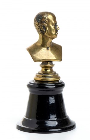piccolo busto di napoleone in bronzo su base lignea tornita