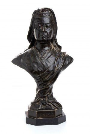 busto della regina Vittoria in bronzo su base lignea
