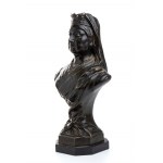 buste de la reine Vittoria en bronze sur base lignea