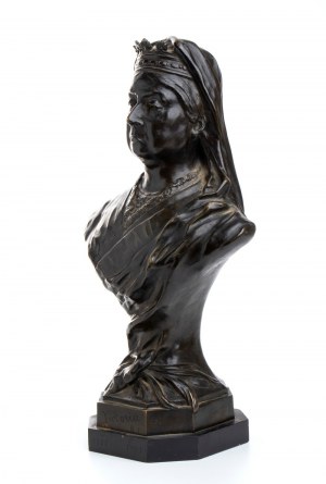 busto della regina Vittoria in bronzo su base lignea
