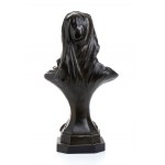 buste de la reine Vittoria en bronze sur base lignea
