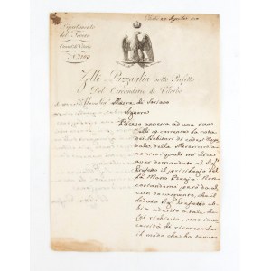 Lettera manoscritta e autografa del sottoprefetto Zelli - Pazzaglia
