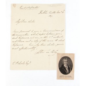 Autografický dopis Arthura Wellesleyho