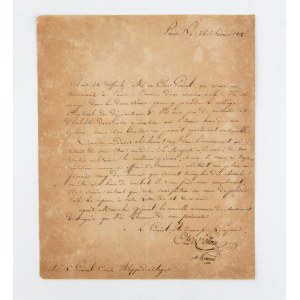 Autographen-Brief an die Helfer im Lager des Kaisers Mouton