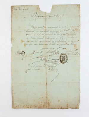 Schreiben zur Regelung der Auslandseinsätze - Tumulazione granatieri c.le Domenico Volpi 31 novembre 1813