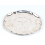 piccolo salver in argento con iscrizione patriottica di carattere aviatorio