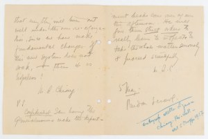 Autographischer Brief von Madame Chiang Kai-shek