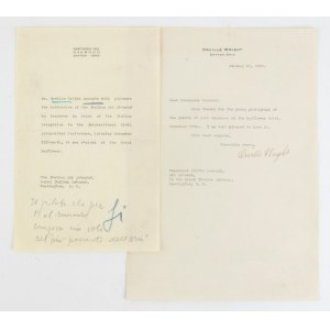 Lettre autographe d'Orville Wright au commandant Scaroni